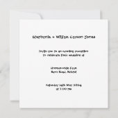 カスタムカントリーウェディングブルートラクター夕べ 招待状 (裏面)