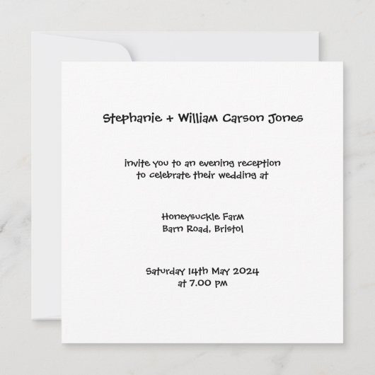 カスタムカントリーウェディングレッドトラクター夕べ 招待状 (裏面)