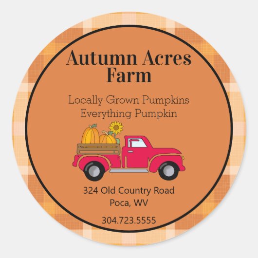 カスタムカントリーオータムファーム秋 ラウンドシール (正面)