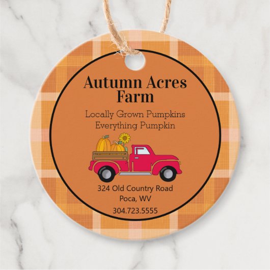 カスタムカントリーオータム秋ファームつるラベル フェイバータグ (正面)