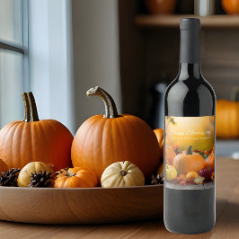 カスタムカンパニーの感謝祭マーケティング用パンプキン ワインラベル