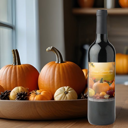 カスタムカンパニーの感謝祭マーケティング用パンプキン ワインラベル