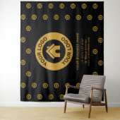 カスタムカンパニーロゴ ビジネスイベント ブラック タペストリー (インサイチュ)