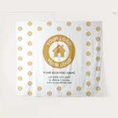 カスタムカンパニーロゴ ビジネスイベント 白 タペストリー (正面(横))