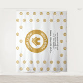 カスタムカンパニーロゴ ビジネスイベント 白 タペストリー (正面)