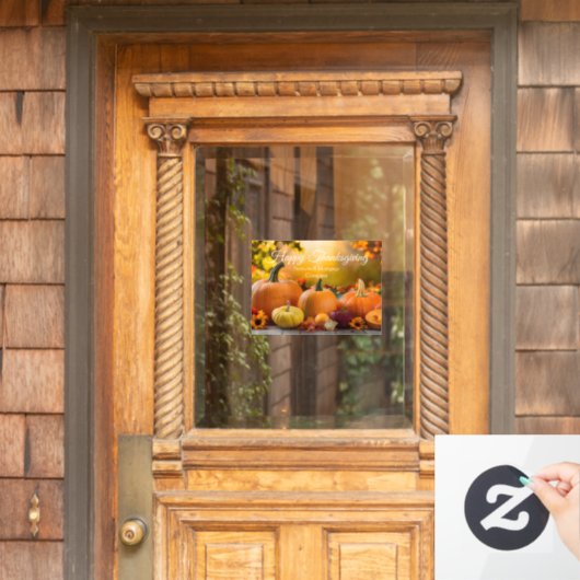 カスタムカンパニー感謝祭パンプキンマーケティング ウィンドウサイン (ホームデコレーション)