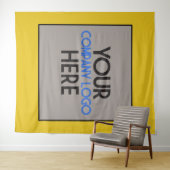 カスタムカンパニー ビジネス ロゴ イエロー バックドロップ タペストリー (インサイチュ(横))