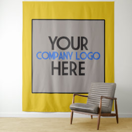 カスタムカンパニー ビジネス ロゴ イエロー バックドロップ タペストリー
