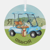 カスタムカートクラブモノグラム名ガラスオーナメント ガラスオーナメント (裏面)