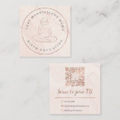 カスタムカードデザイン |編集不可Zazzleテンプレート スクエア名刺 (正面/裏面)