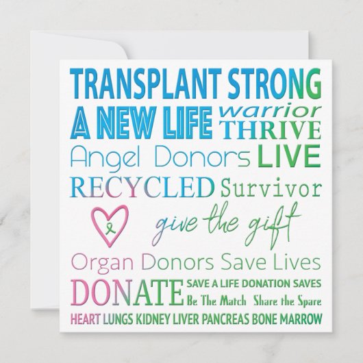 カスタムカード移植臓器提供認識度 案内状 (正面)