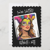 カスタムカーニバルマスク30th誕生日 招待状 (正面)