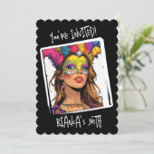 カスタムカーニバルマスク30th誕生日 招待状 (スタンド正面)