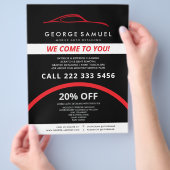 カスタムカー修理 & モダンオートディテーリング チラシ (手)