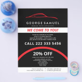 カスタムカー修理 & モダンオートディテーリング チラシ (シングル)