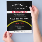 カスタムカー修理 & モダンオートディテーリング チラシ (手)