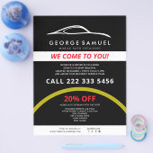 カスタムカー修理 & モダンオートディテーリング チラシ (シングル)