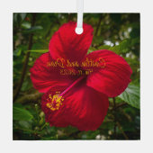 カスタムガラスハイビスカスオーナメント ガラスオーナメント (裏面)