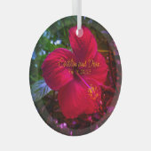 カスタムガラスハイビスカスオーナメント ガラスオーナメント (正面右)