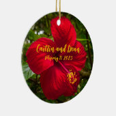 カスタムガラスハイビスカスオーナメント セラミックオーナメント (右)