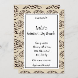カスタムガレンティンズデイブルンチワッフル招待状2 招待状