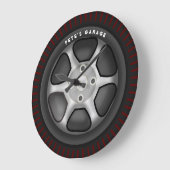 カスタムガレージウォールクロック – カータイヤ整備士 ラージ壁時計 (傾斜)