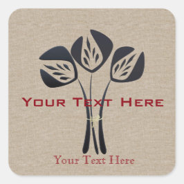 カスタムガーデナーフローリストフローラブーケアールデコ スクエアシール