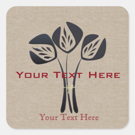 カスタムガーデナーフローリストフローラブーケアールデコ スクエアシール (正面)