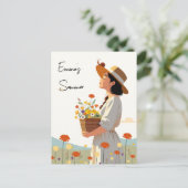 カスタムガーデンガールオリジナルイラストレーション ポストカード (スタンド正面)