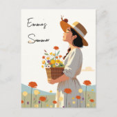 カスタムガーデンガールオリジナルイラストレーション ポストカード (正面)