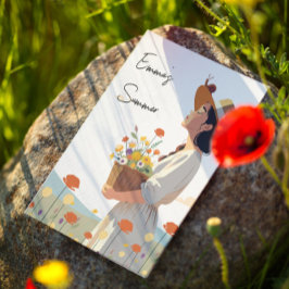 カスタムガーデンガールオリジナルイラストレーション ポストカード