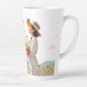 カスタムガーデンガールパーソナライズされたフローラ カフェラテマグ (右)