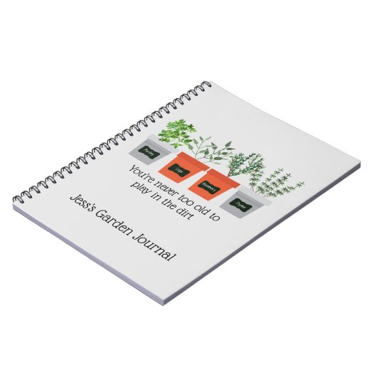 カスタムガーデンジャーナルおもしろい引用文ハーブ ノートブック (左側)