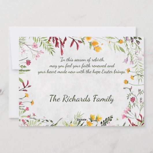 カスタムガーデンフローラ写真イースター シーズンカード (裏面)