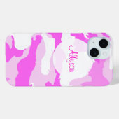 カスタムガーリーピンクと白の迷彩模様 Case-Mate iPhoneケース (裏面 (横))