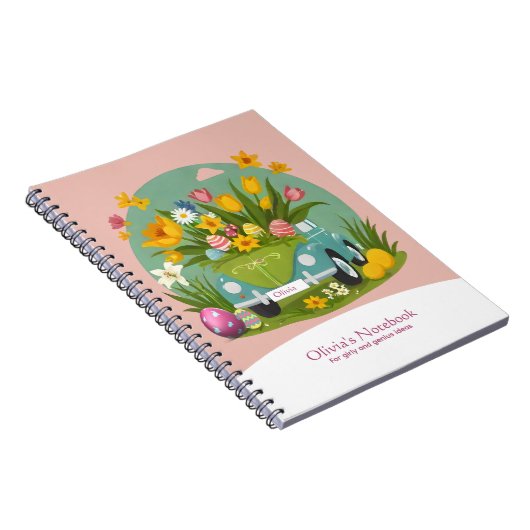 カスタムガーリーフローラ車イースターをテーマにした ノートブック (右側)