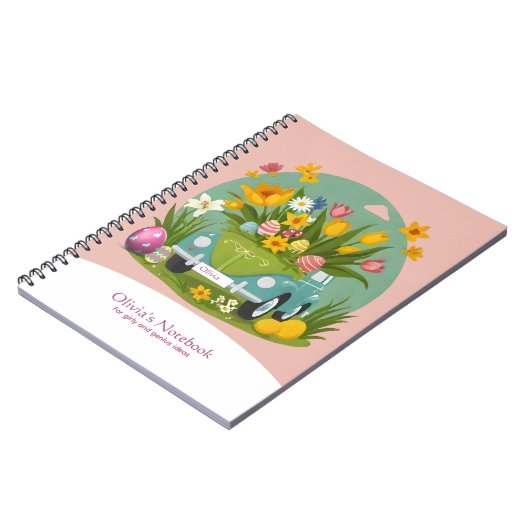 カスタムガーリーフローラ車イースターをテーマにした ノートブック (左側)