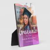 カスタムガーリー院写真台本ピンクオーバーレイ フォトプラーク (側面)