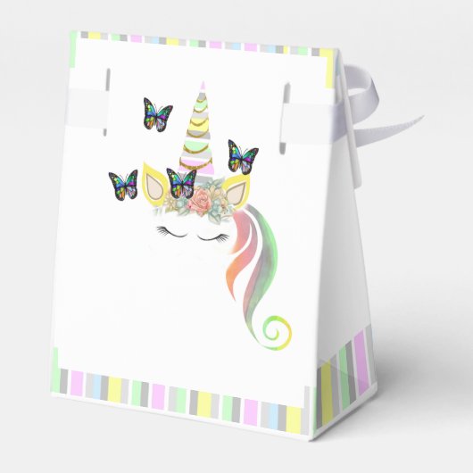 カスタムガーリーUnicorn顔誕生日ありがとう フェイバーボックス (裏面サイド)