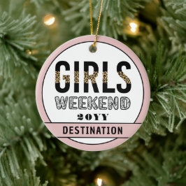 カスタムガールズウィークエンドガールズトリップバケーション セラミックオーナメント