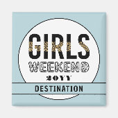 カスタムガールズウィークエンドガールズトリップバケーション マグネット (正面)