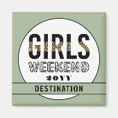 カスタムガールズウィークエンドガールズトリップバケーション マグネット (正面)