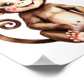 カスタムガールズジャングルテーマ子供部屋キリン ポスター (角)