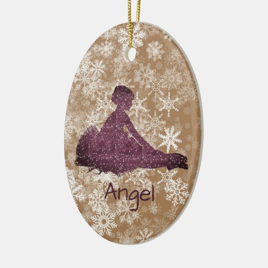 カスタムガールズスノーフレークスバレリナダンス セラミックオーナメント (左)