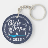 カスタムガールズトリップグループマッチングビーチバケーション キーホルダー (裏面)