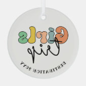 カスタムガールズトリップ |かわいい女の子の週末の休暇 ガラスオーナメント (裏面)