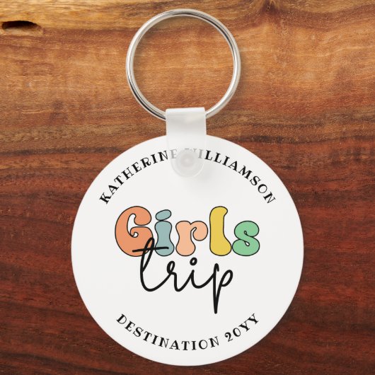 カスタムガールズトリップ |かわいい女の子の週末の休暇 キーホルダー (正面)