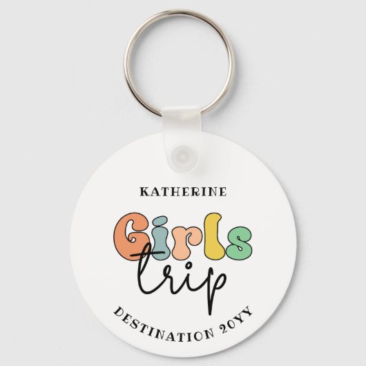 カスタムガールズトリップ |かわいい女の子の週末の休暇 キーホルダー (正面)