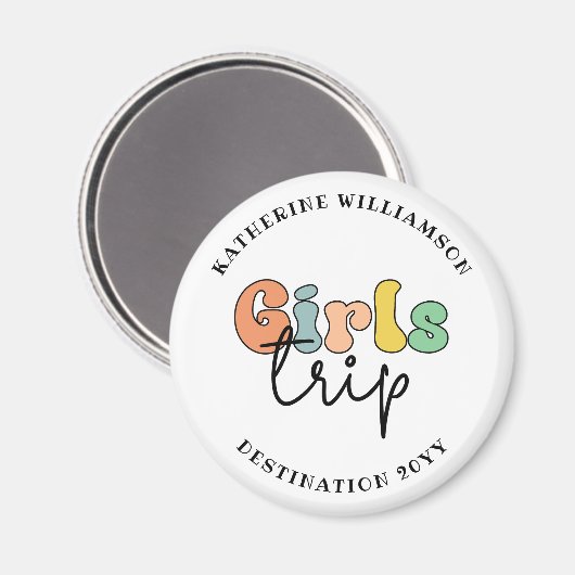 カスタムガールズトリップ |かわいい女の子の週末の休暇 マグネット (正面/裏面)