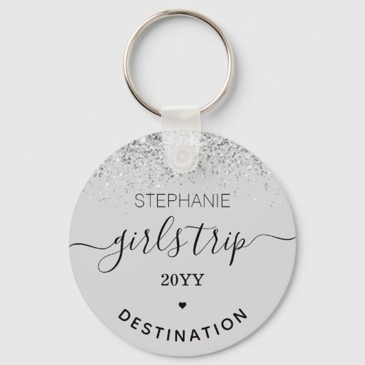 カスタムガールズトリップ |ガールズウィークエンドグリッター紙吹雪 キーホルダー (正面)